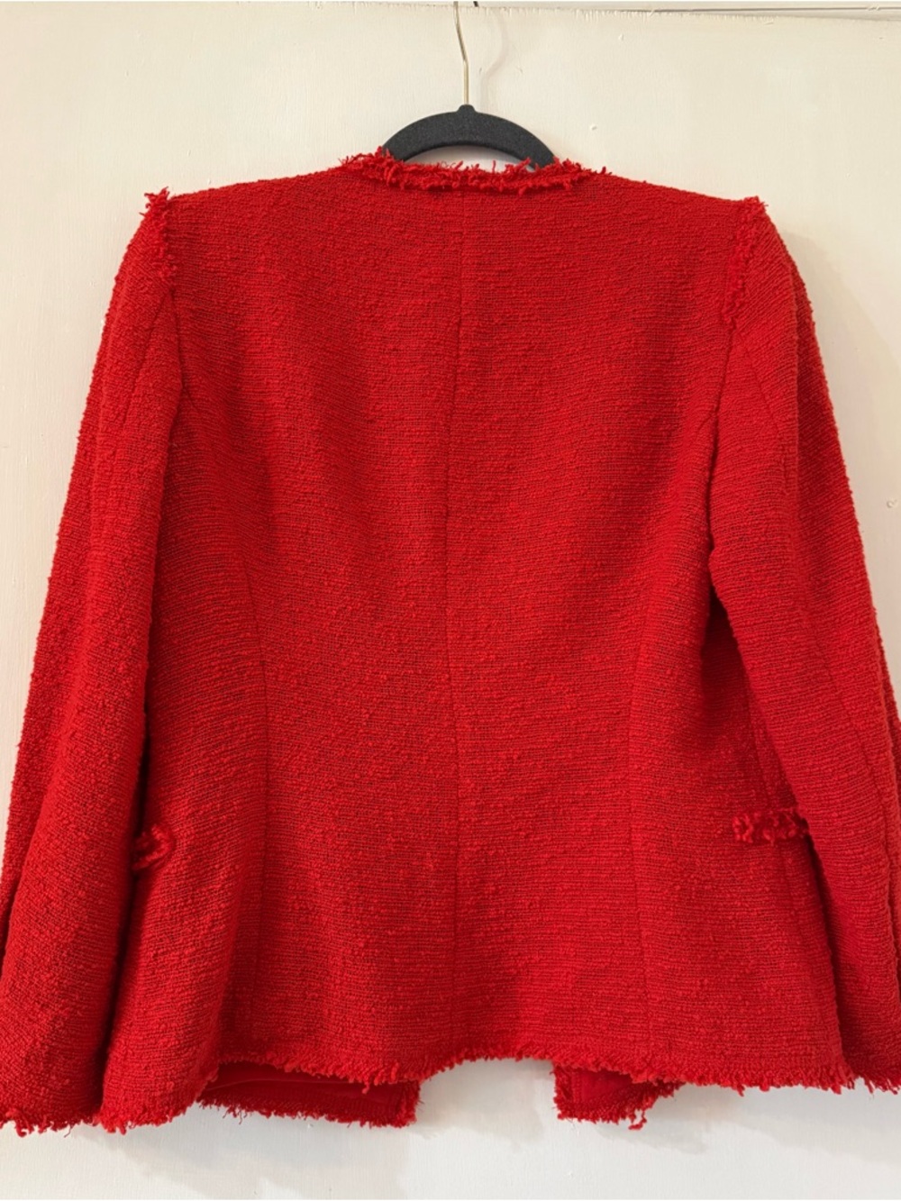 Zara Red Tweed Double-Breasted Blazer - Picture 3 of 3